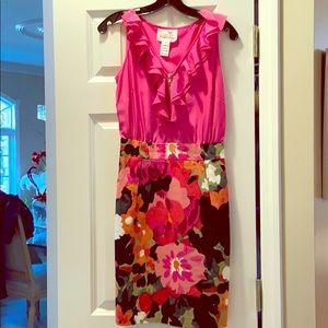 Anthropologie Tabitha pink floral dress